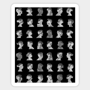 Black and White Watercolour face silhouette pattern Magnet